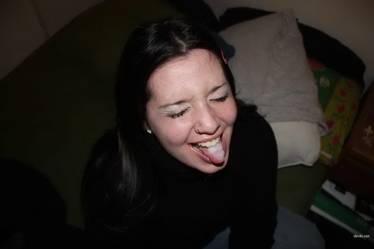 Facial Cumshot on Girl's Face - Explicit Cumming Porn Photo