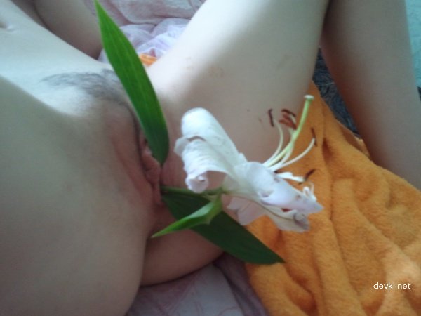Husband Stuffing Wife's Pussy with Flowers - Extreme Insertion Porn Scene