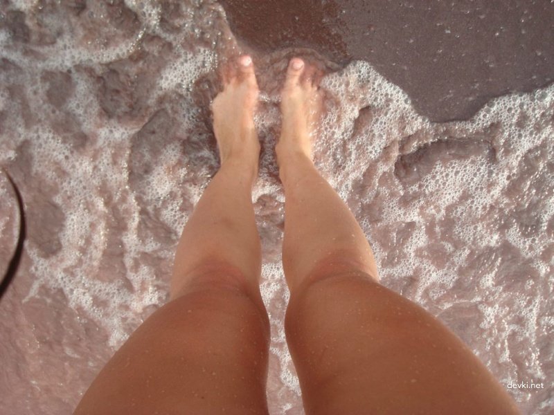 Perky Nipples on the Beach: Amateur Photo with Slim Babes