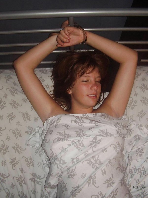 Bound Amateur Girlfriend Tied to Bed - Explicit BDSM Photo