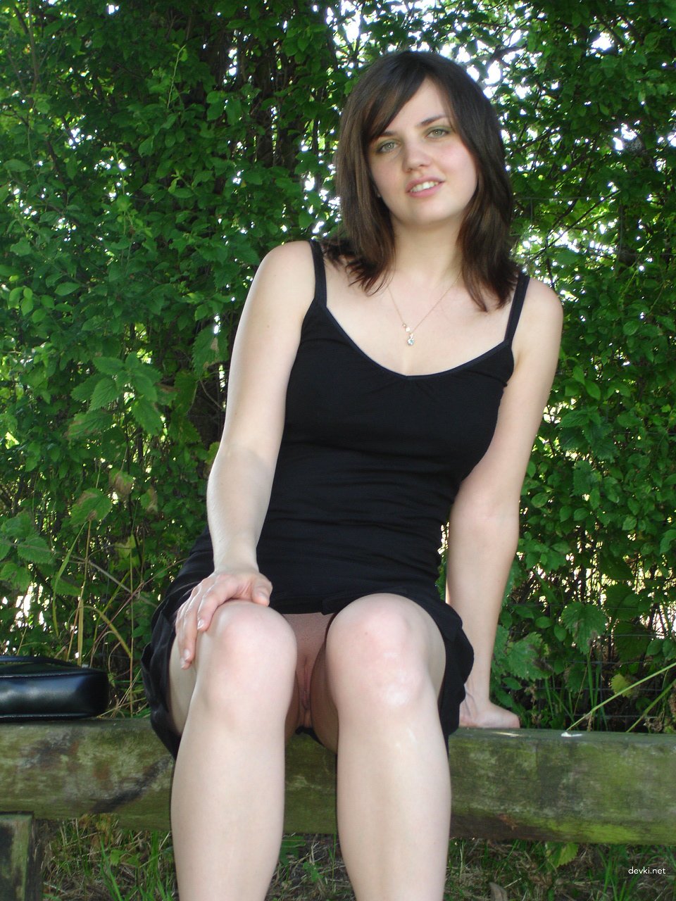 Amateur Babe Exposes All to Guy Outdoors - Explicit Nature Showoff