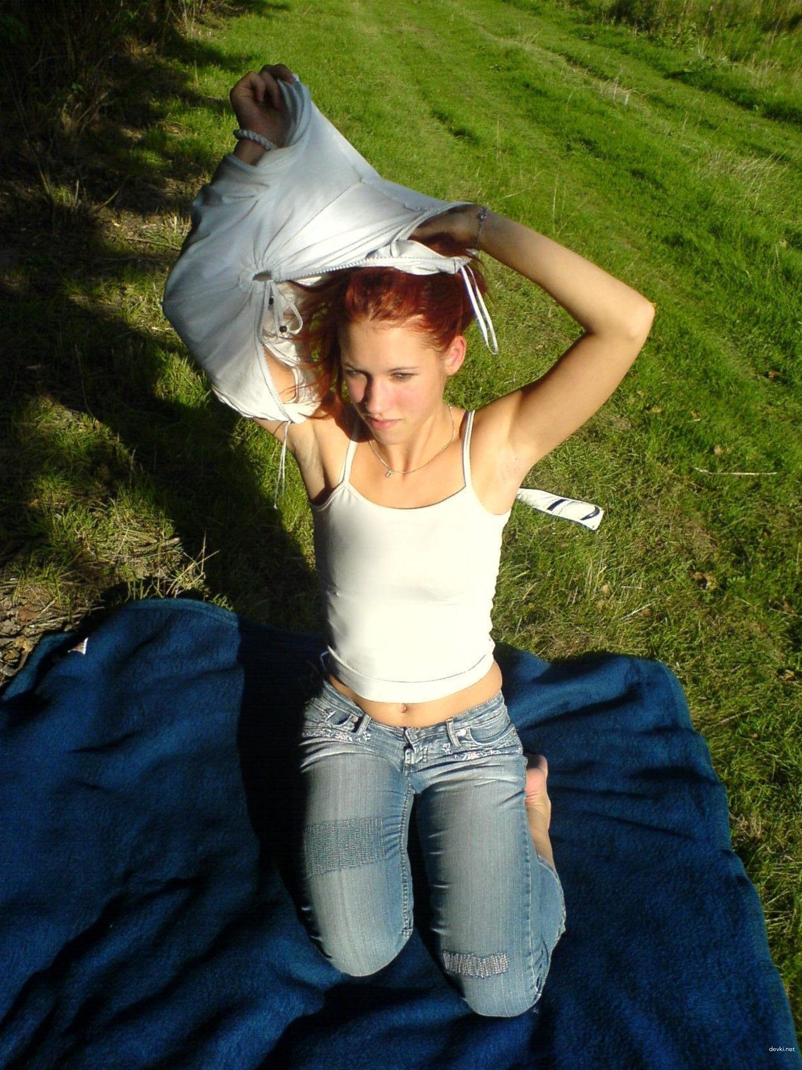 Explicit Outdoor Striptease and Selfies: Amateur Girl Undressing in Nature
