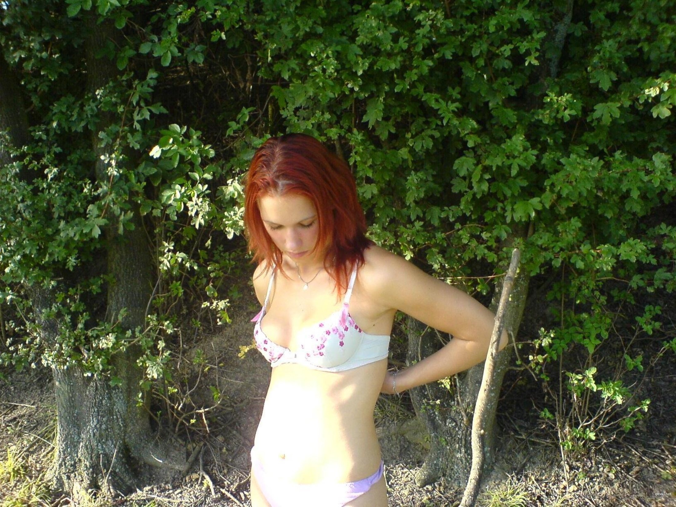 Explicit Outdoor Striptease and Selfies: Amateur Girl Undressing in Nature