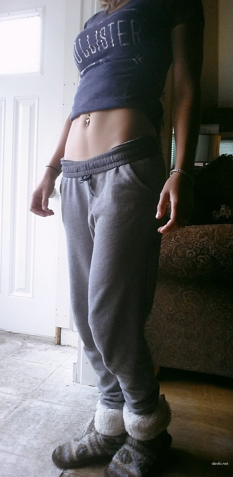 Sexy Girl Takes Off Leggings with Panties - Amateur Photo