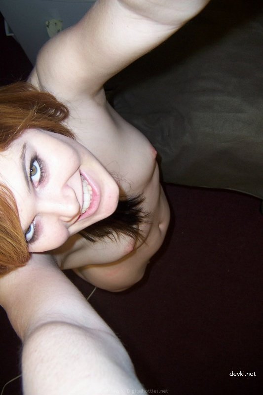 Drunk slut flaunts hairy pussy: Amateur explicit photo.