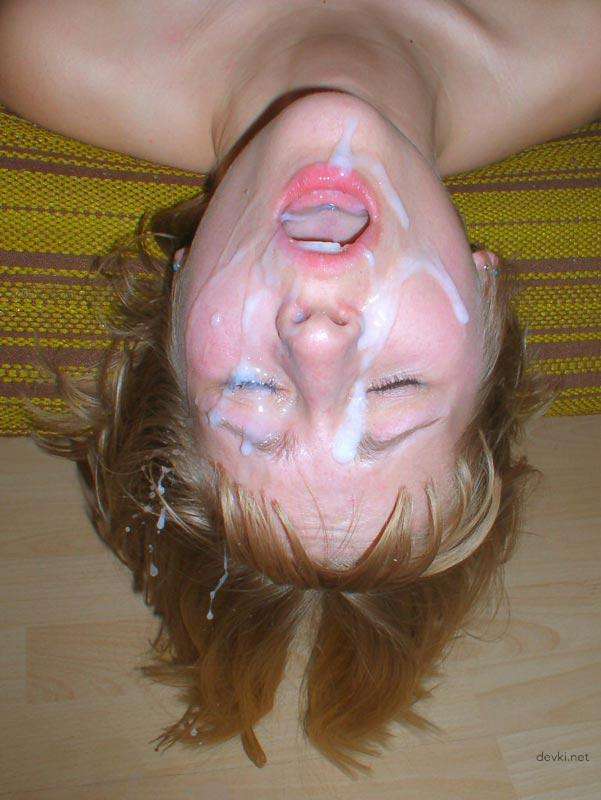 Girl's Face Covered in Cum: Hardcore Facial Cumshot Porn