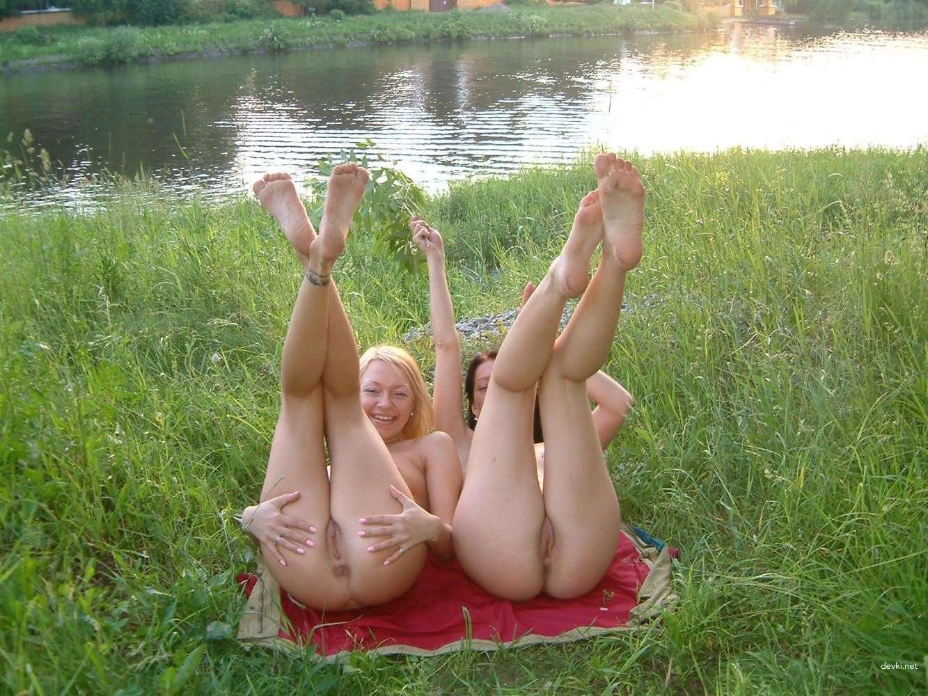 Wild Young Sluts Licking Their Pussies Outdoors