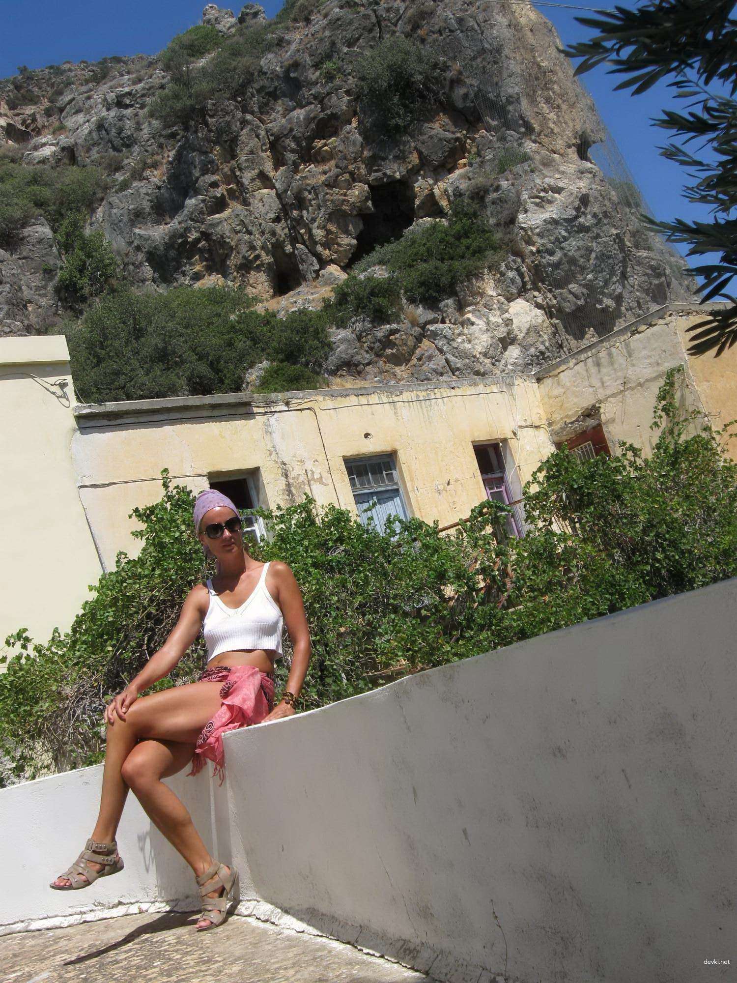 Topless Woman Poses Boldly on Vacation - Amateur Explicit Photo