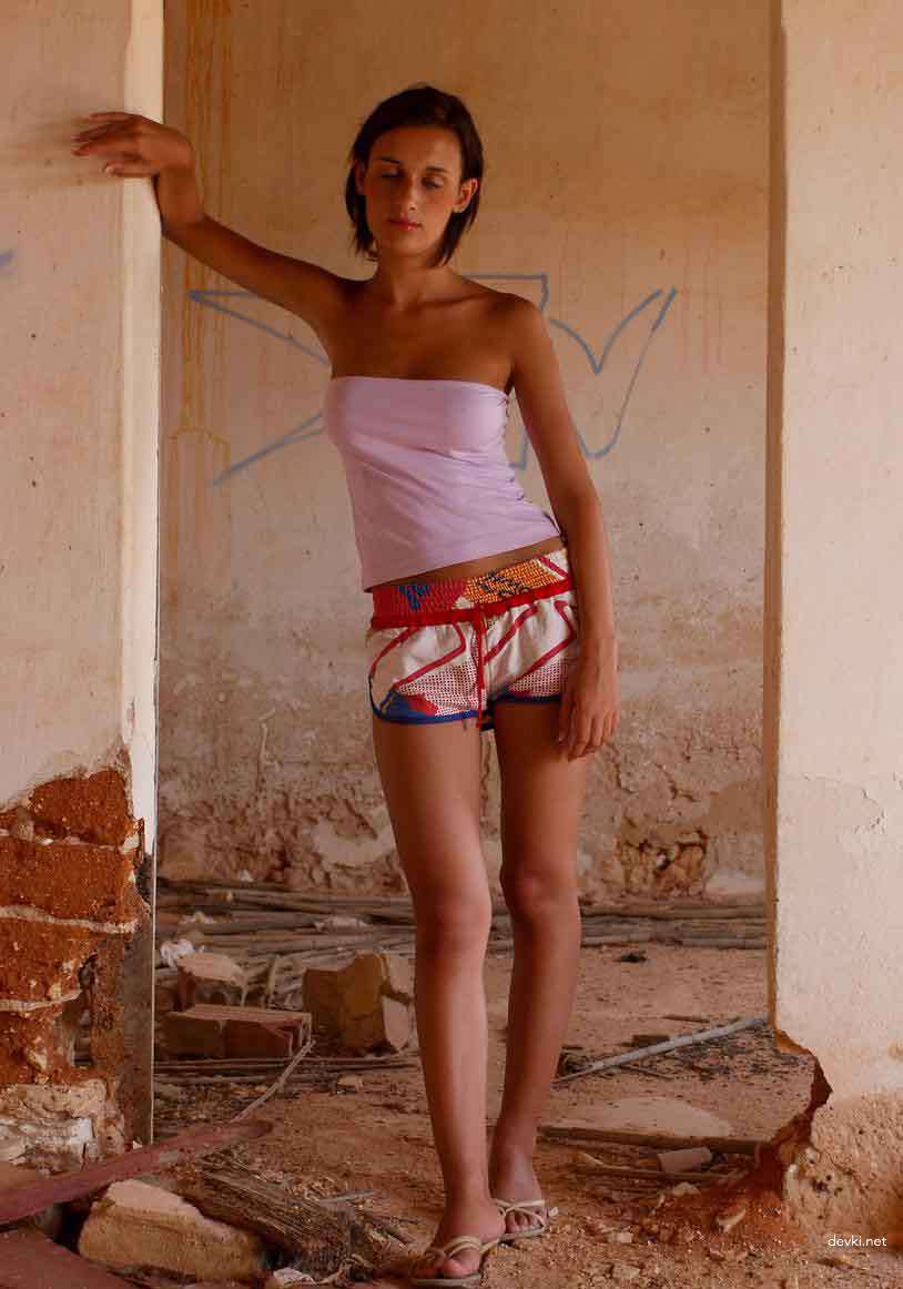 Explicit Amateur Stripper in Ruined House - Naked Girl Striptease Video