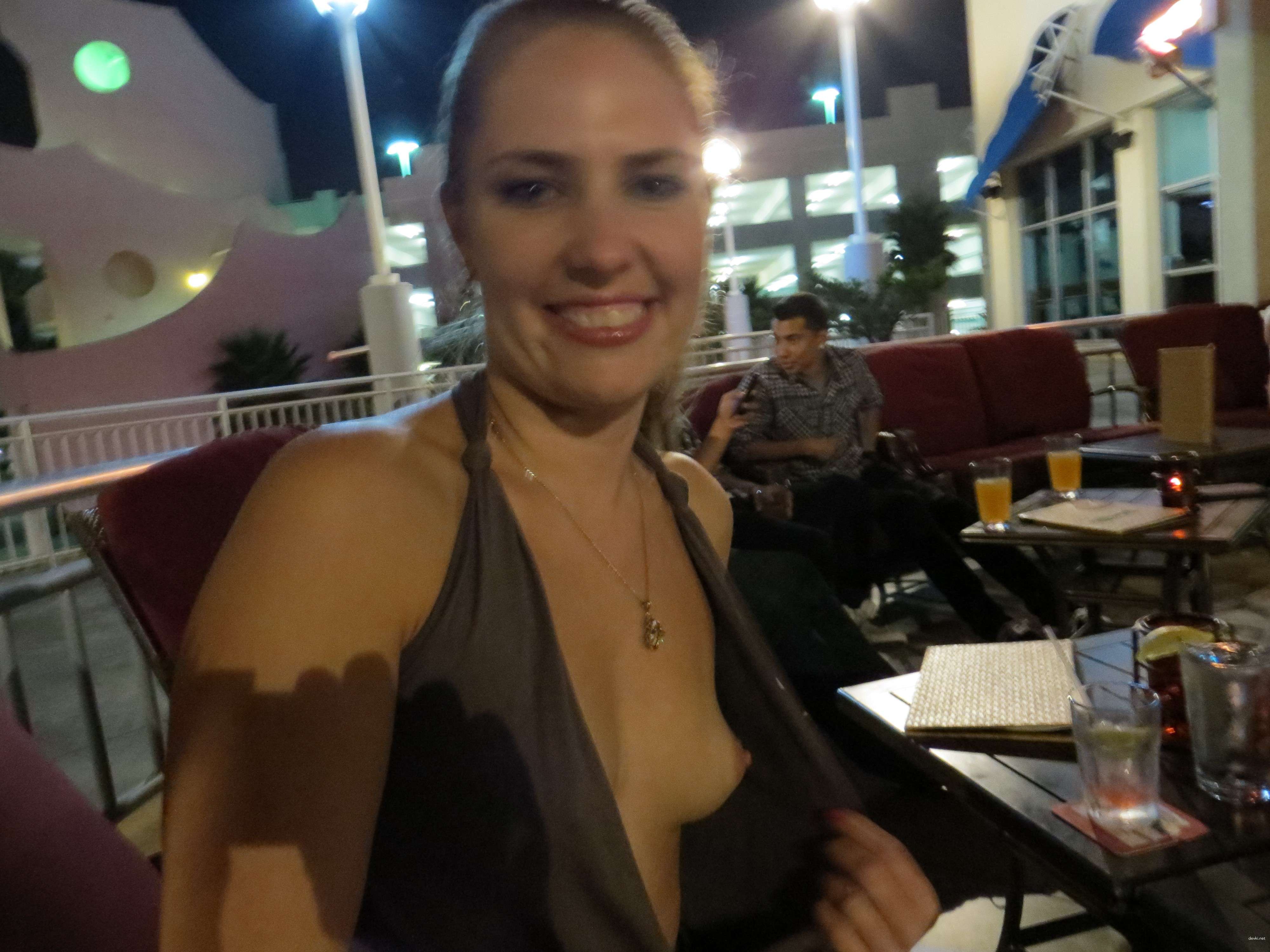 Public Flashing: Busty Girl Shows Off Her Assets in the City