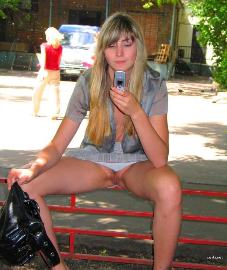 Street Slut Shows Pussy: Amateur Outdoor Photo