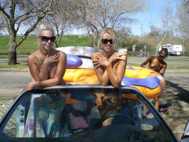 Three Bikini Babes: Explicit Amateur Beach Photo