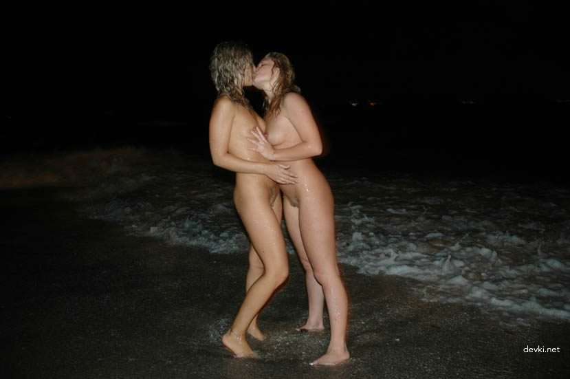 Sensual Amateur Photos of Girlfriends on Night Beach: Erotic Shots