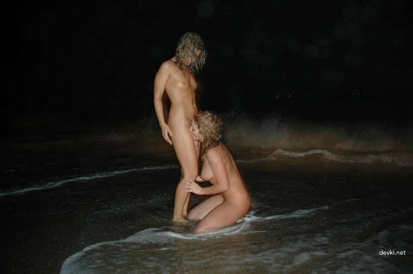Sensual Amateur Photos of Girlfriends on Night Beach: Erotic Shots