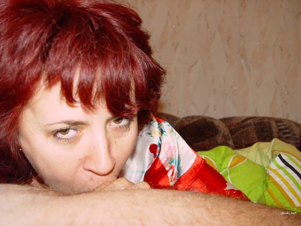 Fiery Wife Gives Incredible Blowjob - Hot Redhead Sucks Cock