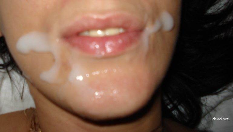 Amateur Babe Poses with Cum on Lips: Explicit Photo Shoot