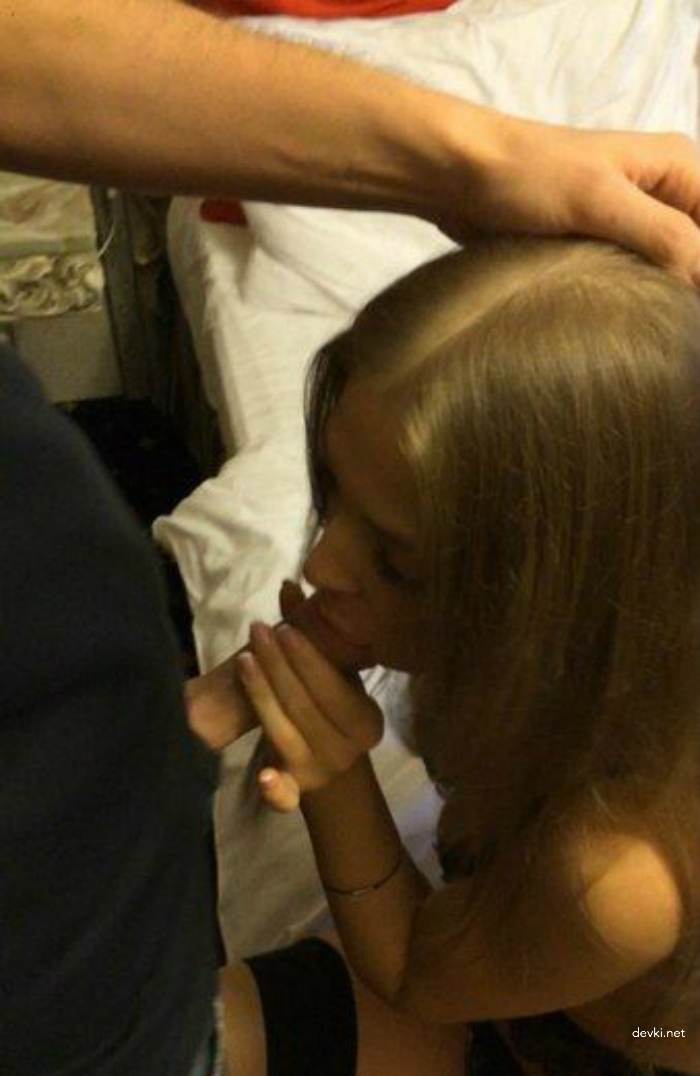 Skinny Cutie Sucks Dick - Hot Babe Giving Blowjob in Explicit Porn Photo