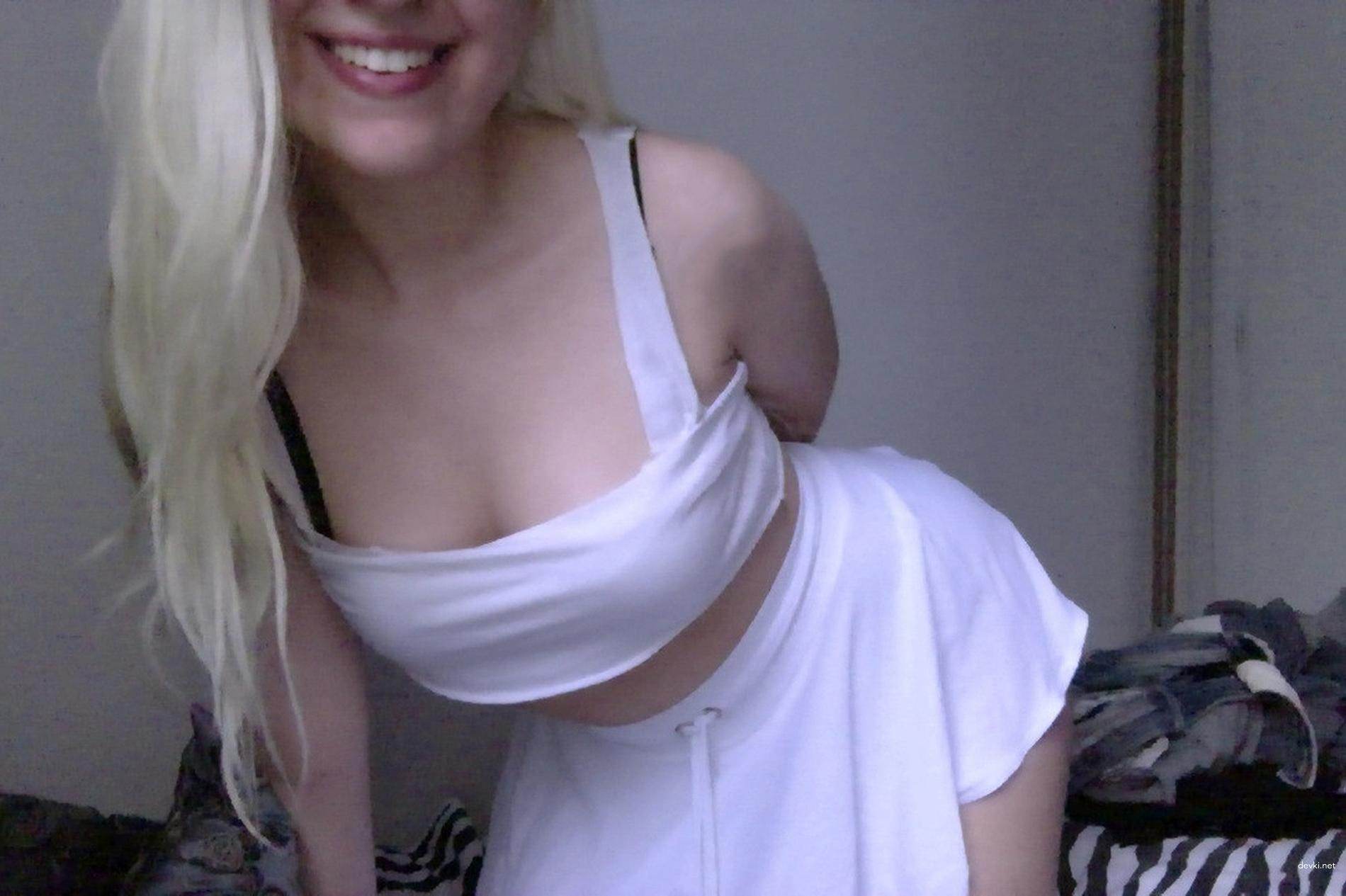 Shy Blonde Amateur Strips Panties - Explicit Photo Shoot