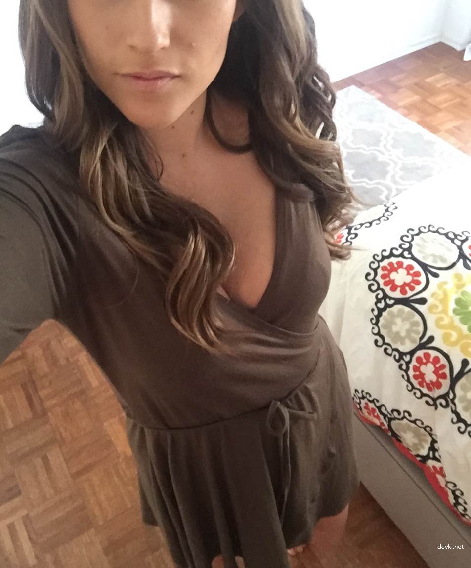 Explicit Amateur Selfie of Slim Brunette - Erotic and Seductive Photo