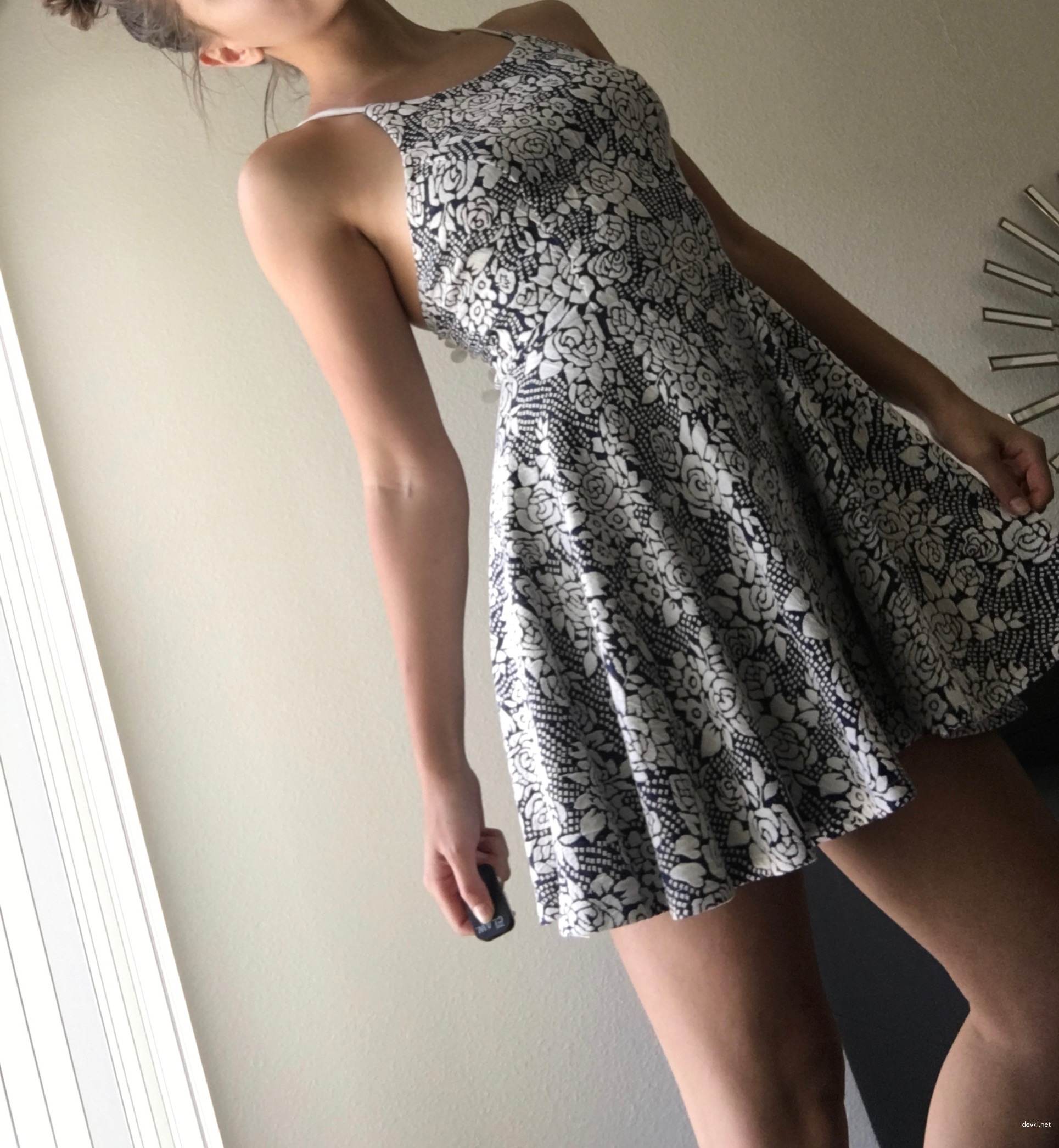 Explicit Amateur Selfie of Slim Brunette - Erotic and Seductive Photo