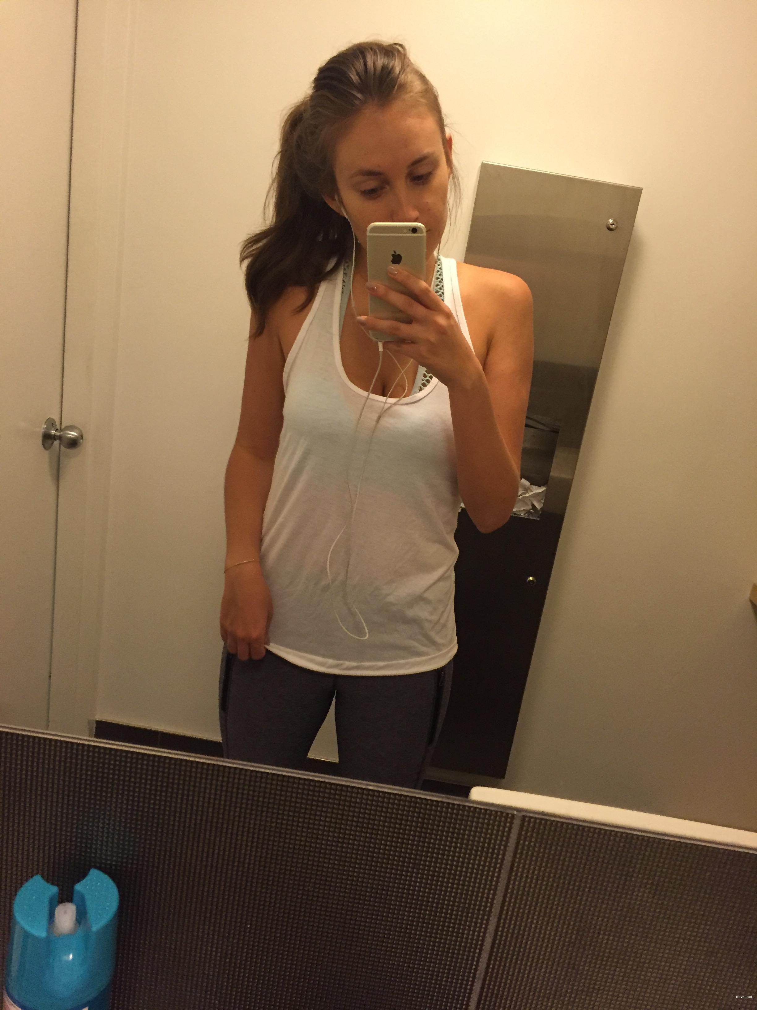Explicit Amateur Selfie of Slim Brunette - Erotic and Seductive Photo
