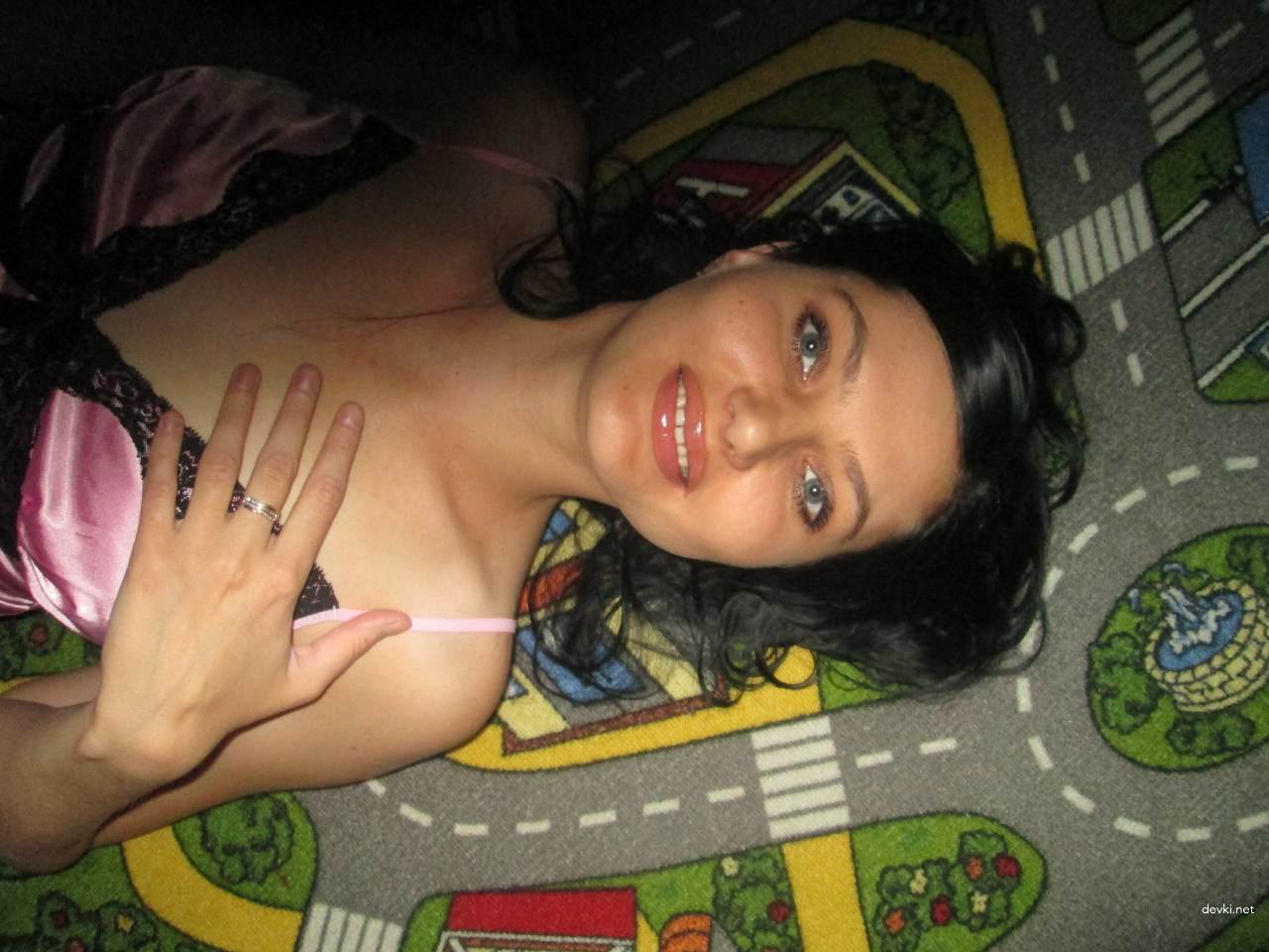 Private Nude Brunette in Stockings Amateur Photo: Explicit and Bold Shot