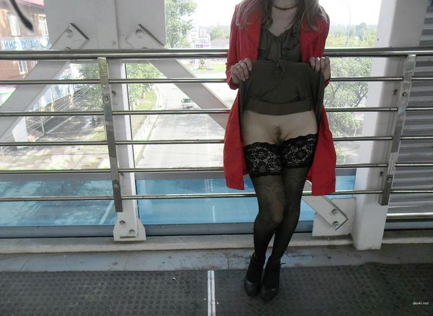 Amateur Photo: Walks Without Panties in Stockings - Explicit Outdoor Fun