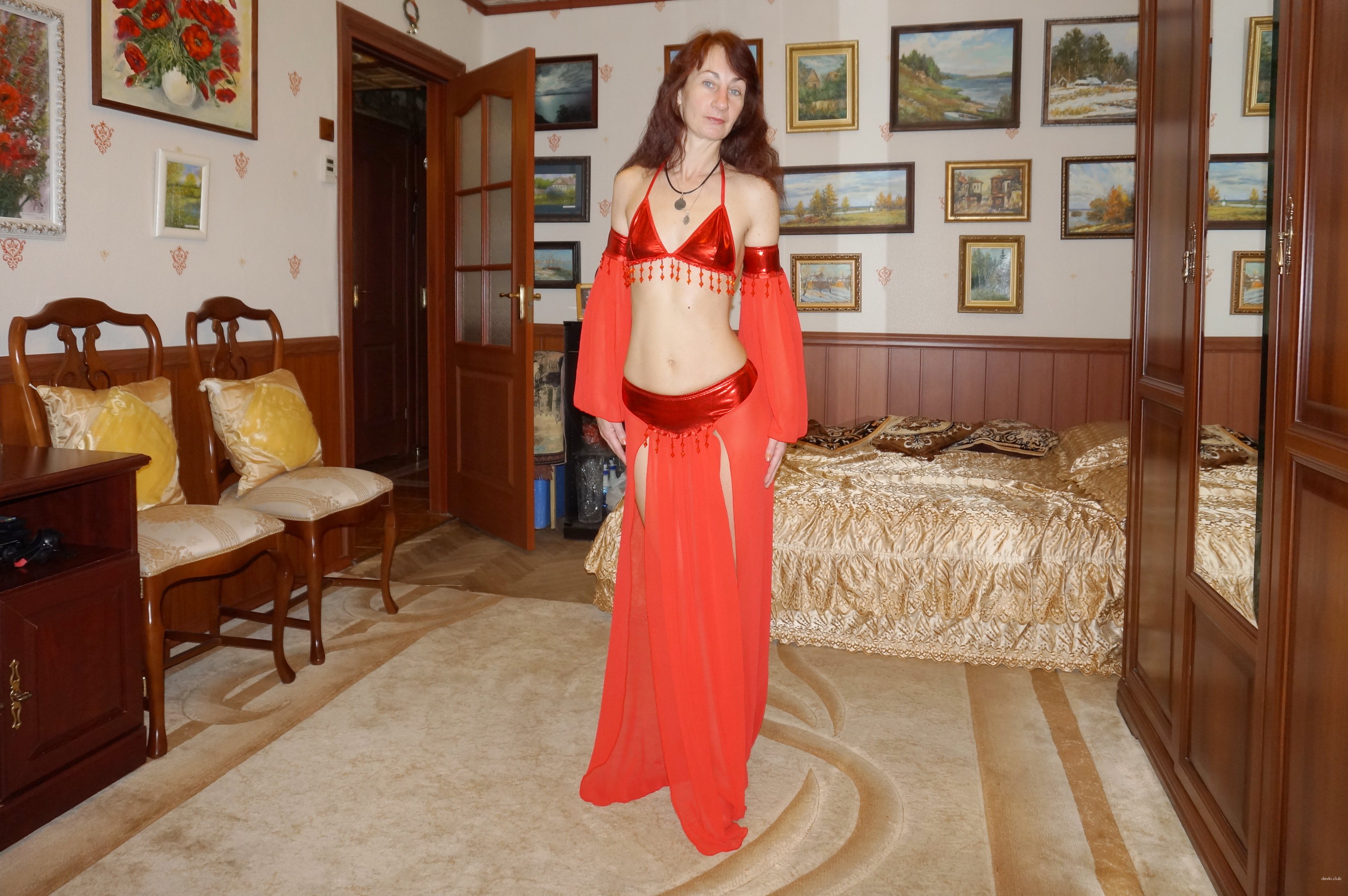 Hot Wife Natella Dancing in Red Lingerie - Amateur Explicit Photos