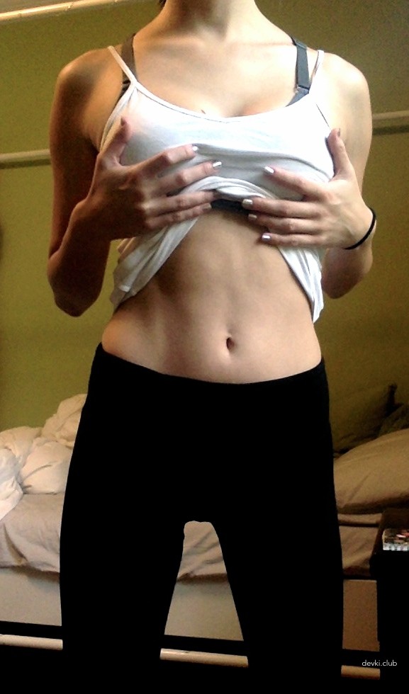 Slender with Big Boobs: Explicit Amateur Photo