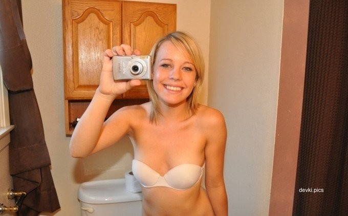 Explicit Blonde Amateur Selfie with Small Tits and Friend - Nude Lesbian Photoshoot