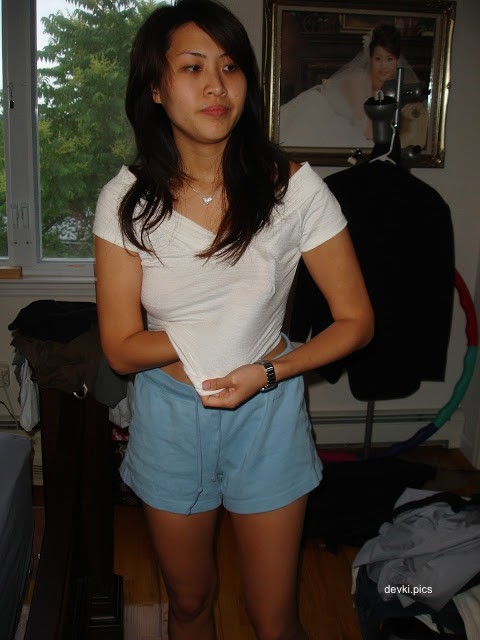 Hot Asian Wife Posing with Hairy Pussy - Explicit Amateur Photo