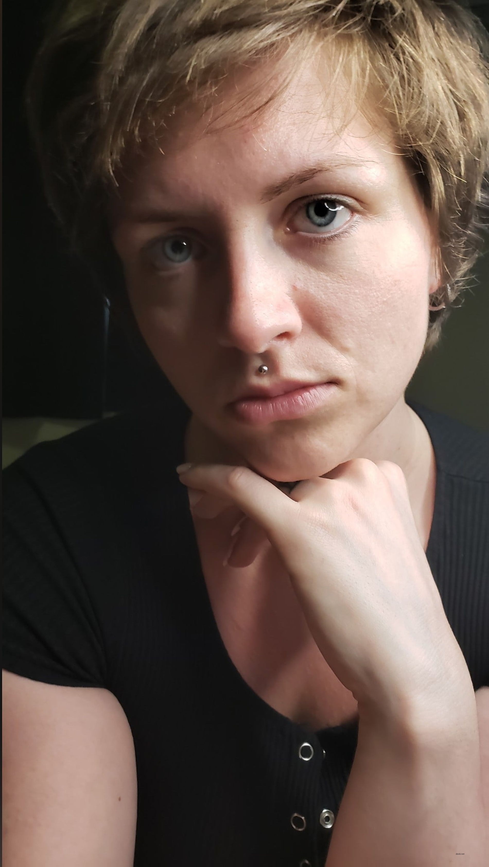 Nude Woman with Piercings Poses Explicitly - Amateur Nude Photo