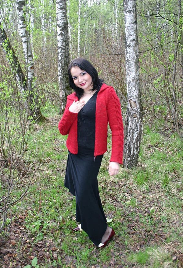 Explicit Amateur Photo: Revealing Her Assets in the Woods