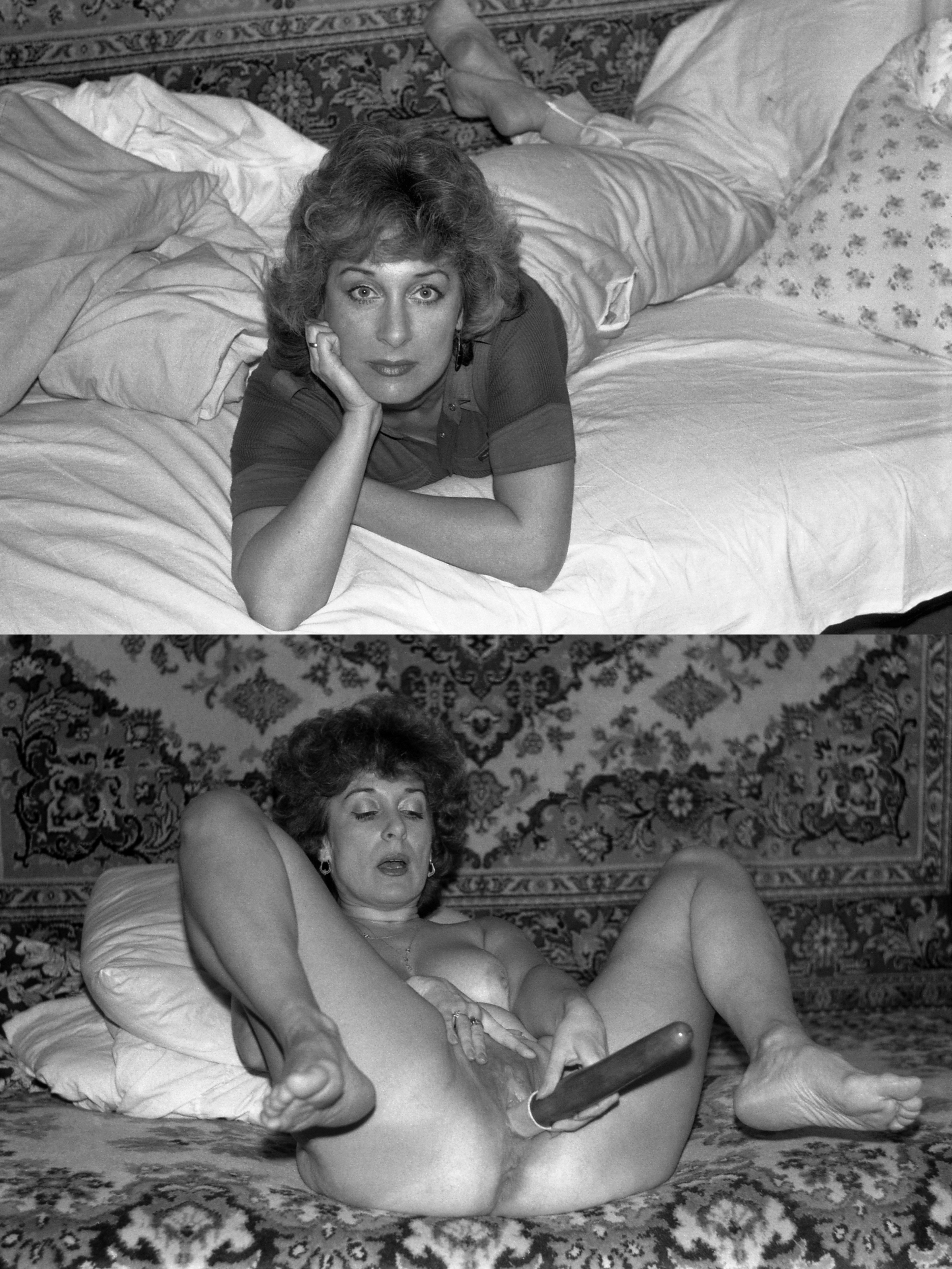 90s Mature MILF Masturbates with Dildo in Explicit Solo Play