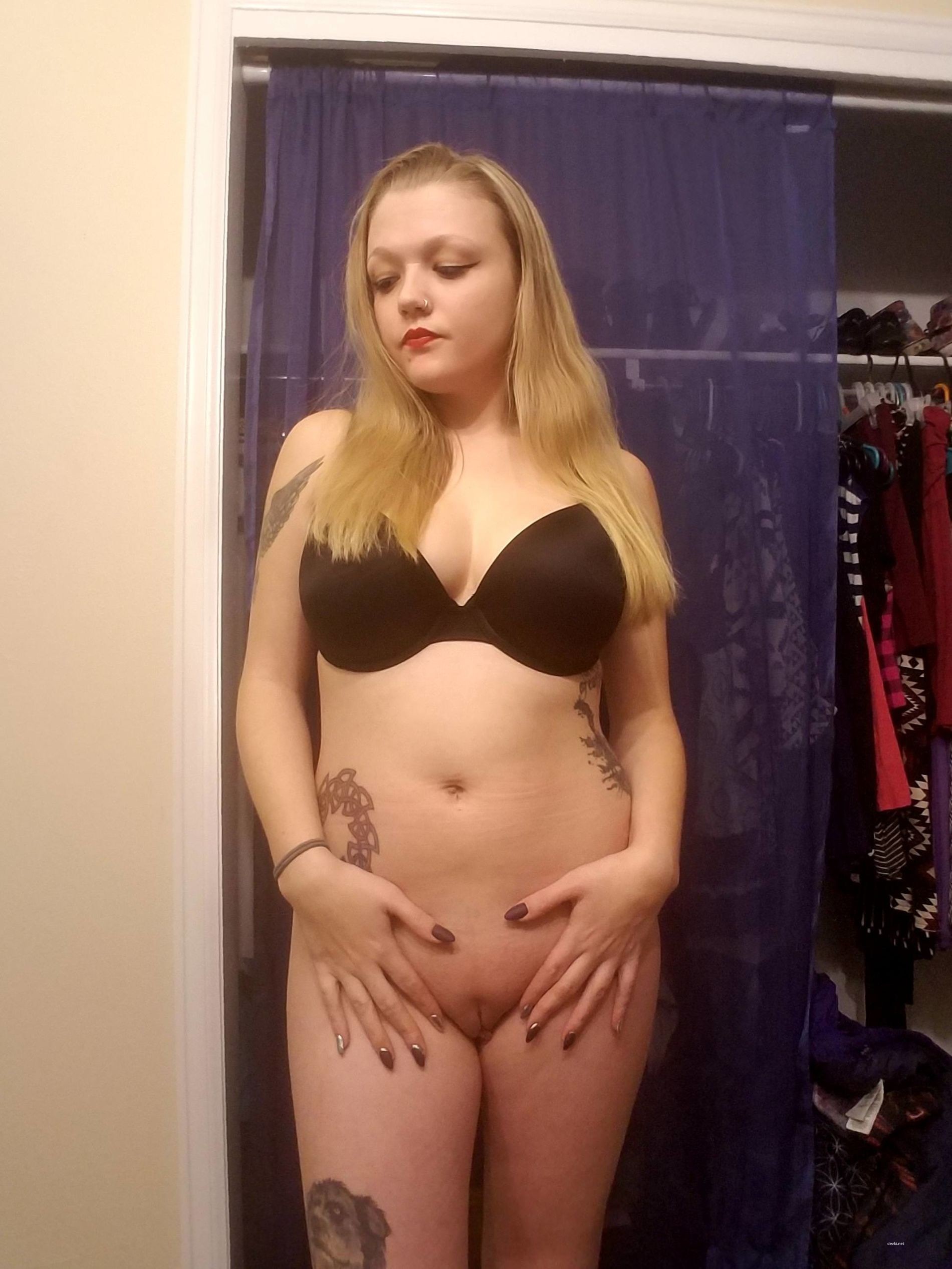 Sexy Girl with Tattoo and Nose Ring - Amateur Photo