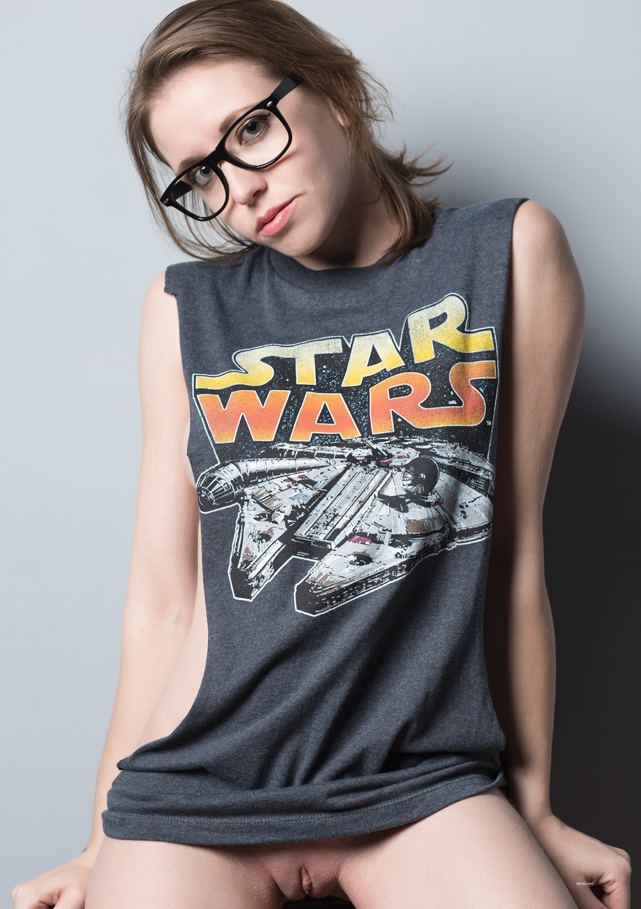 Young Redhead Cutie in Glasses - Explicit Amateur Photo Shoot