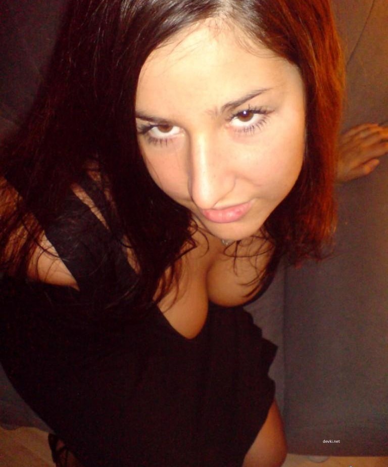 Sexy Brunette in Chair Strips Panties - Amateur Explicit Photo