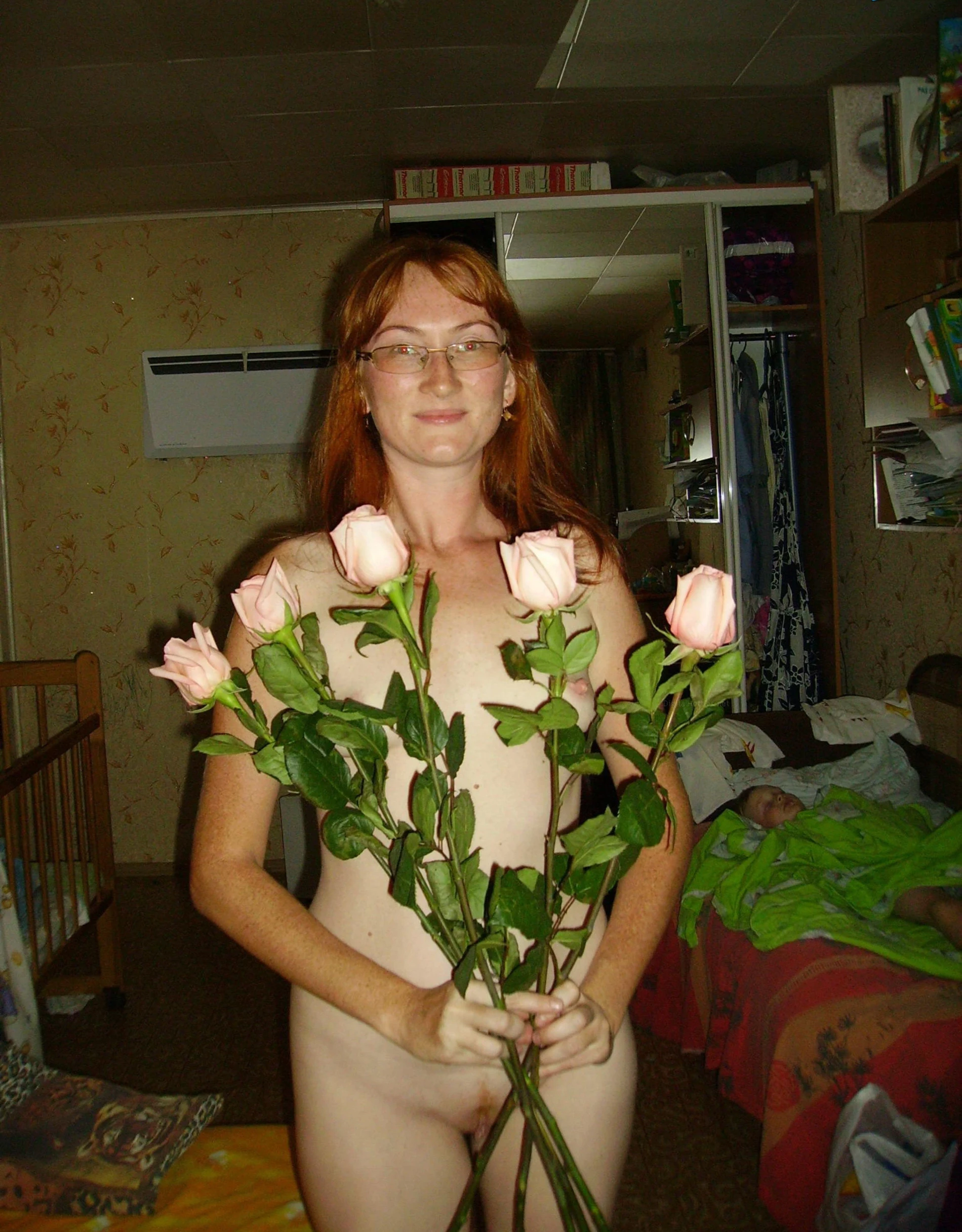 Redhead Babe Gives in to Flower Gift and Fucks Him Hard