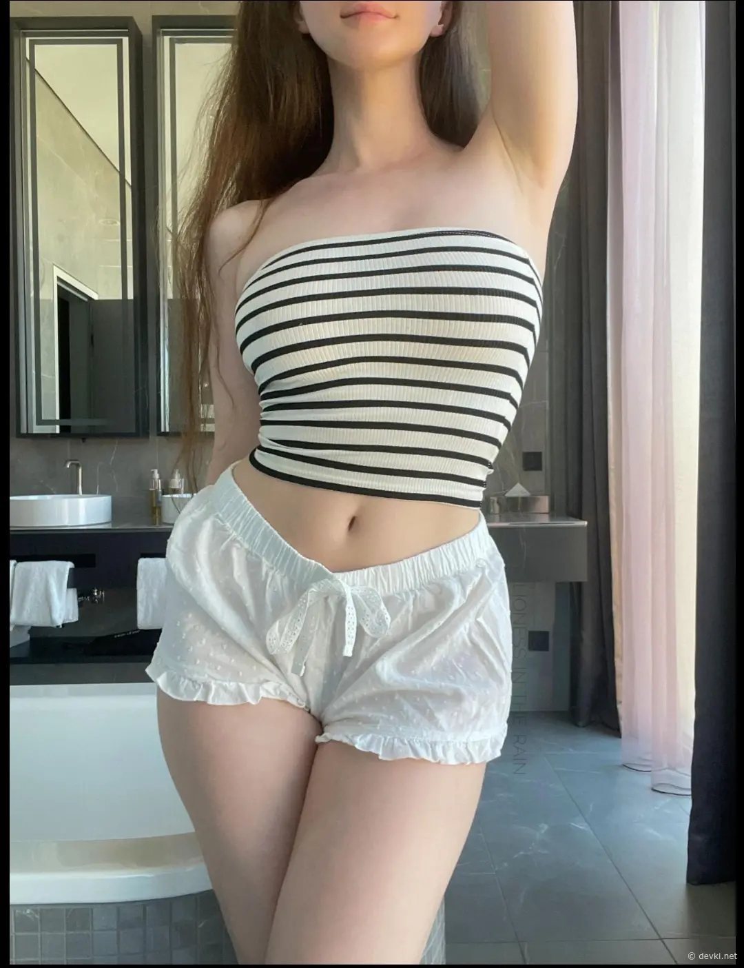 Sensual Renaissance: Slim Girl and Her Sexy Allure - Explicit Amateur Erotic Photo