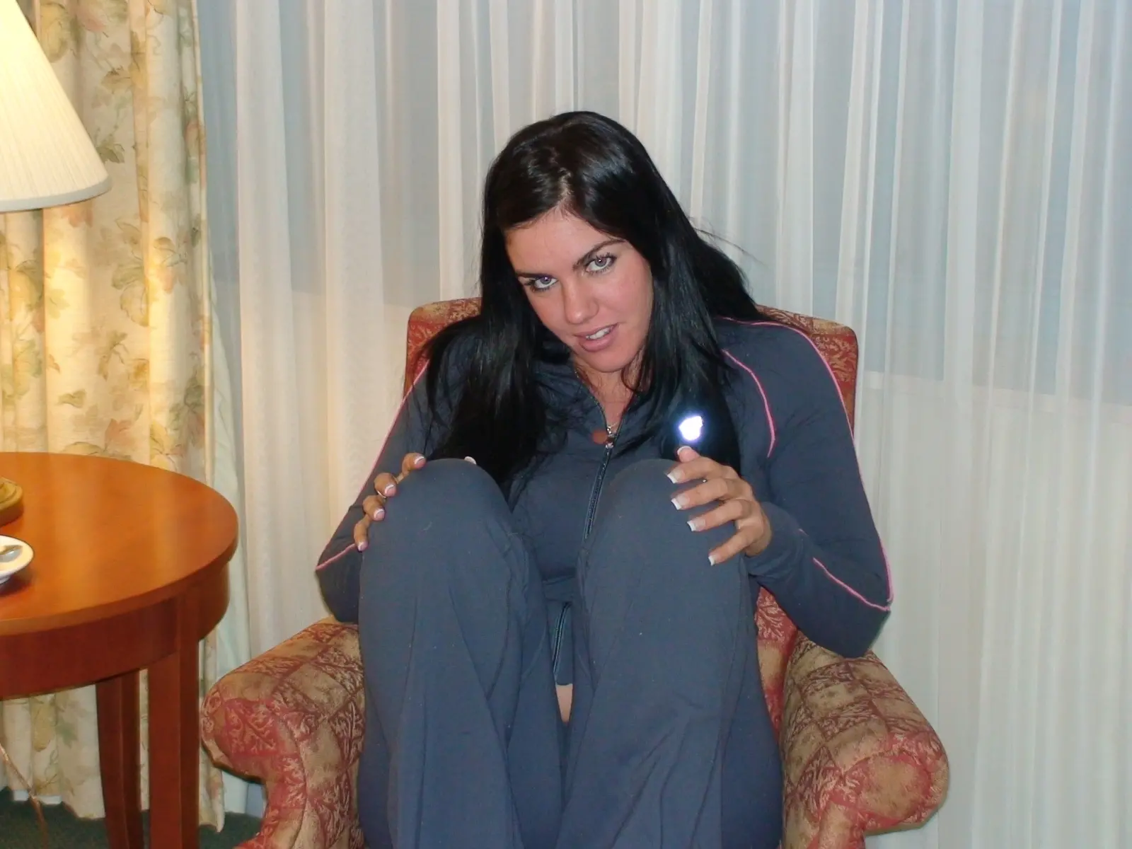 Brunette with Wet Pussy Strips - Amateur Explicit Photo Shoot