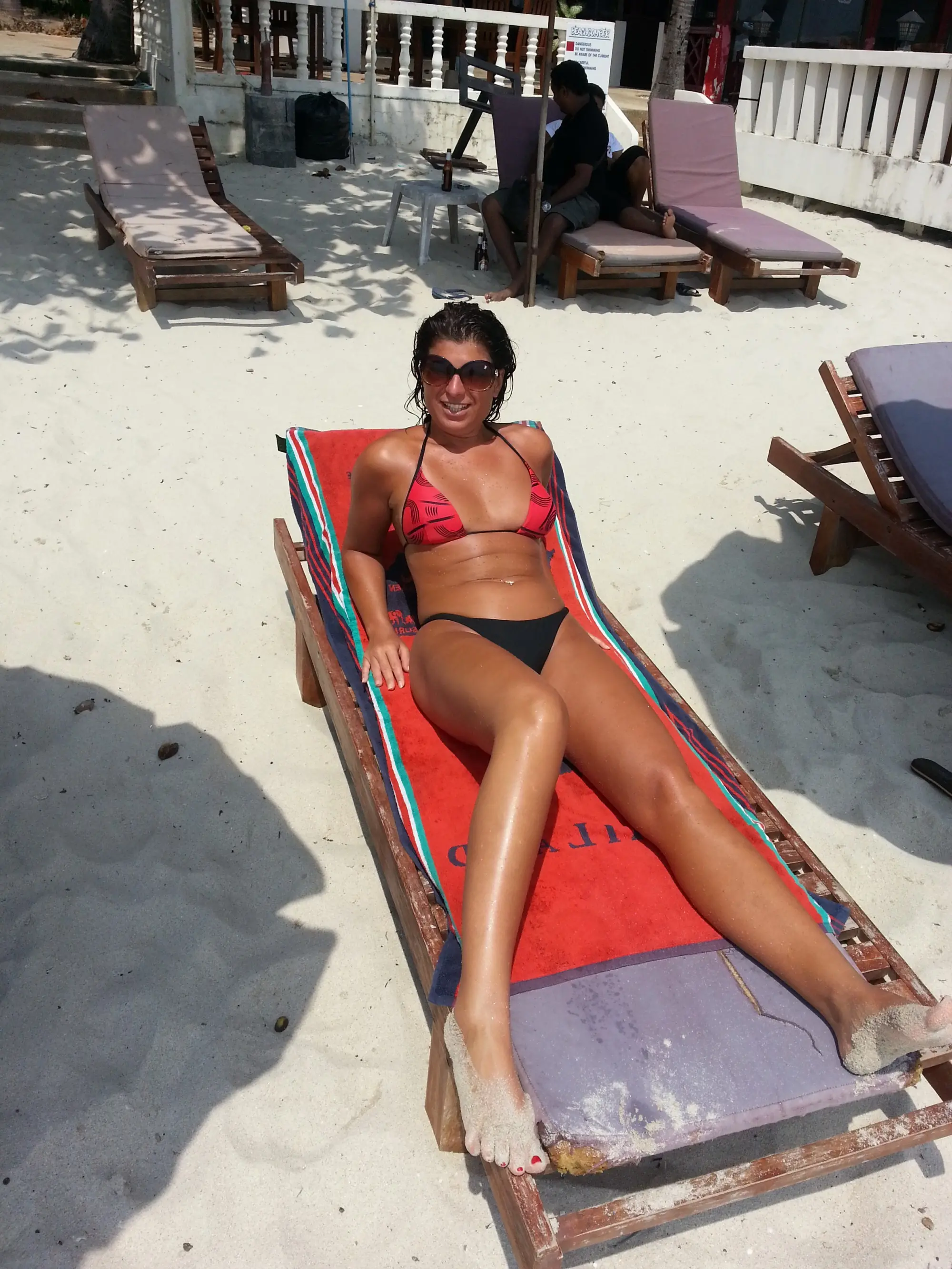 Mature Woman Shows Off Sexy Tan on Nude Body: Amateur Explicit Photo