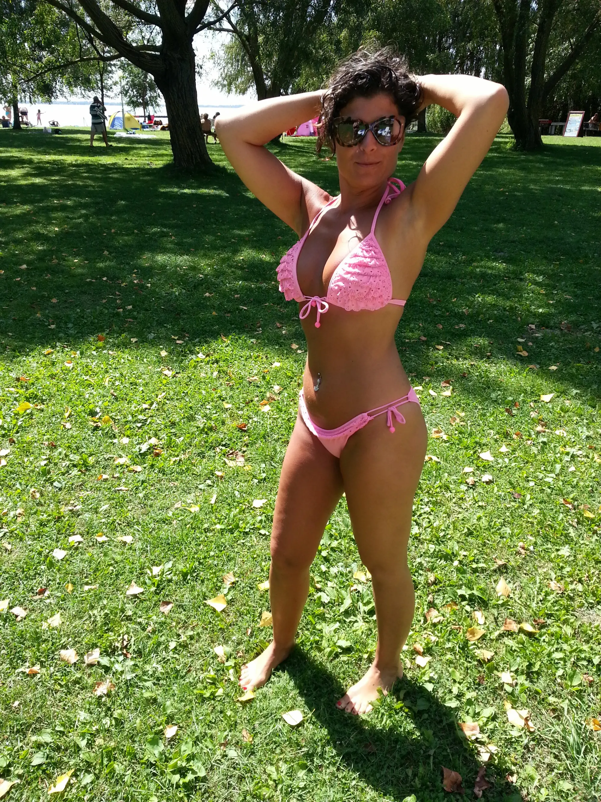 Mature Woman Shows Off Sexy Tan on Nude Body: Amateur Explicit Photo