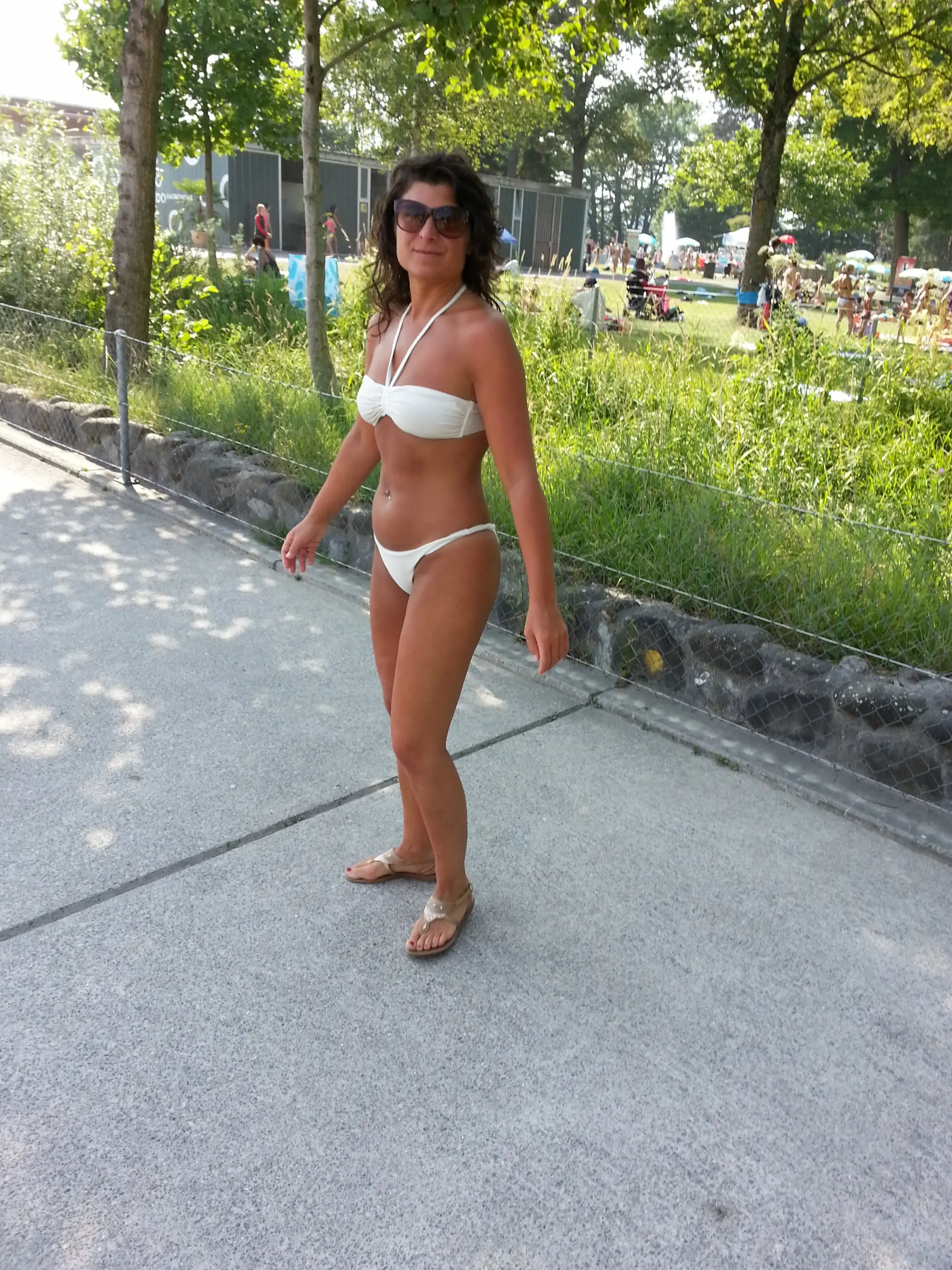 Mature Woman Shows Off Sexy Tan on Nude Body: Amateur Explicit Photo