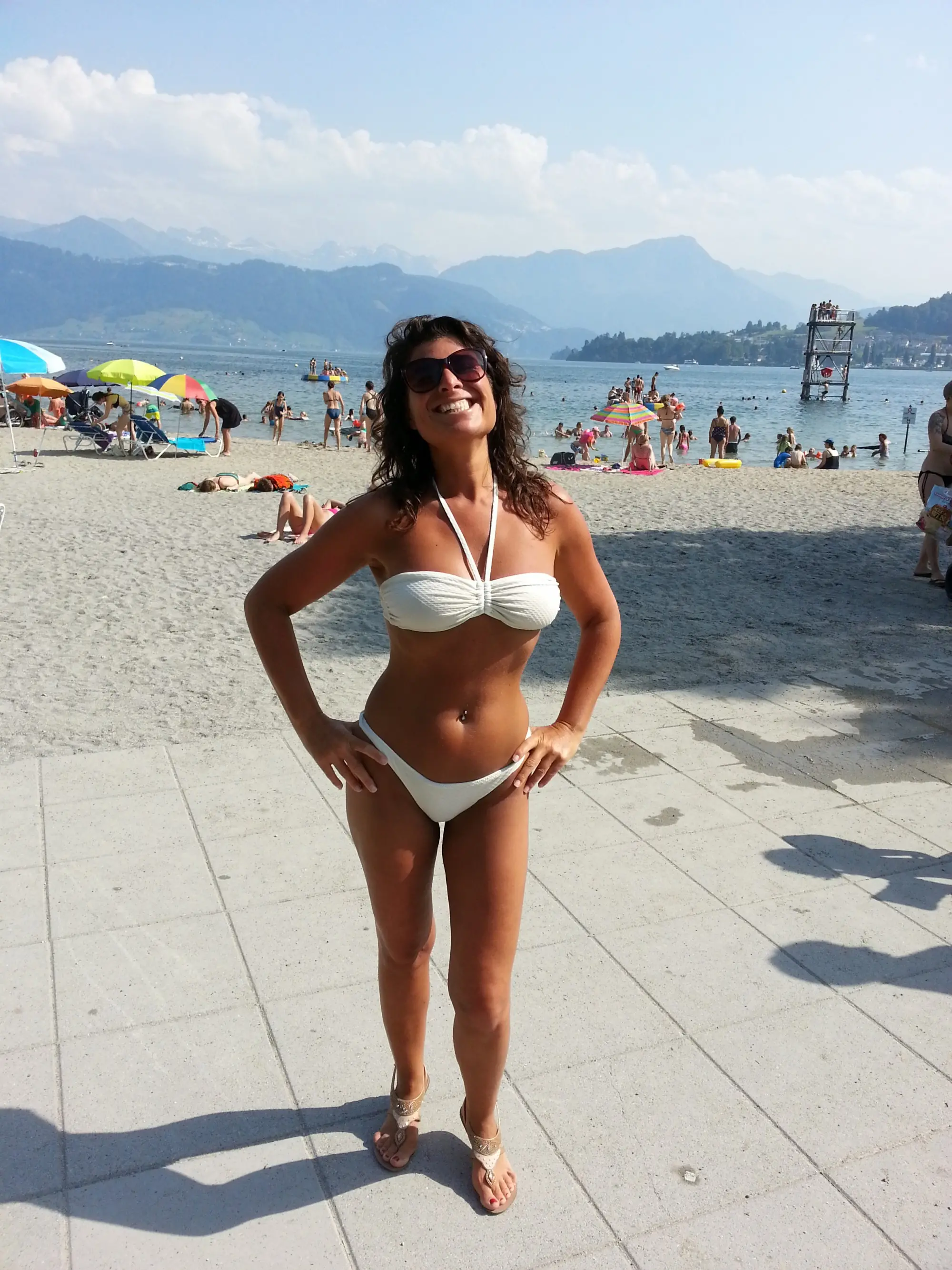 Mature Woman Shows Off Sexy Tan on Nude Body: Amateur Explicit Photo