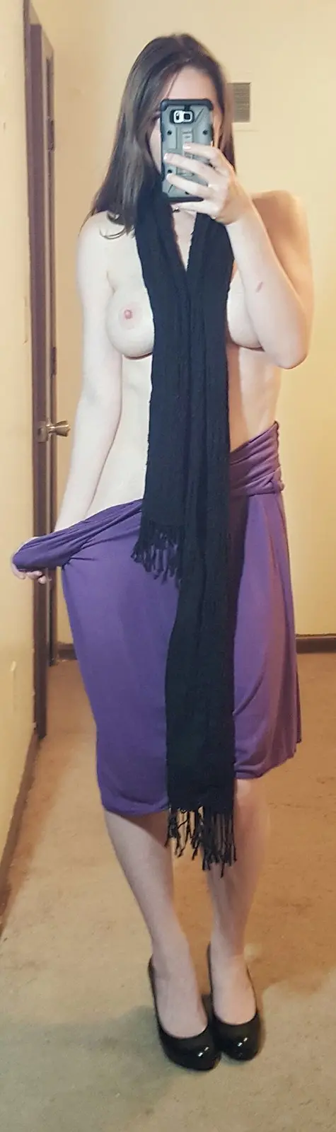 Seductive Brunette Reveals Stunning Nude Body Under Clothes - Amateur Explicit Photo