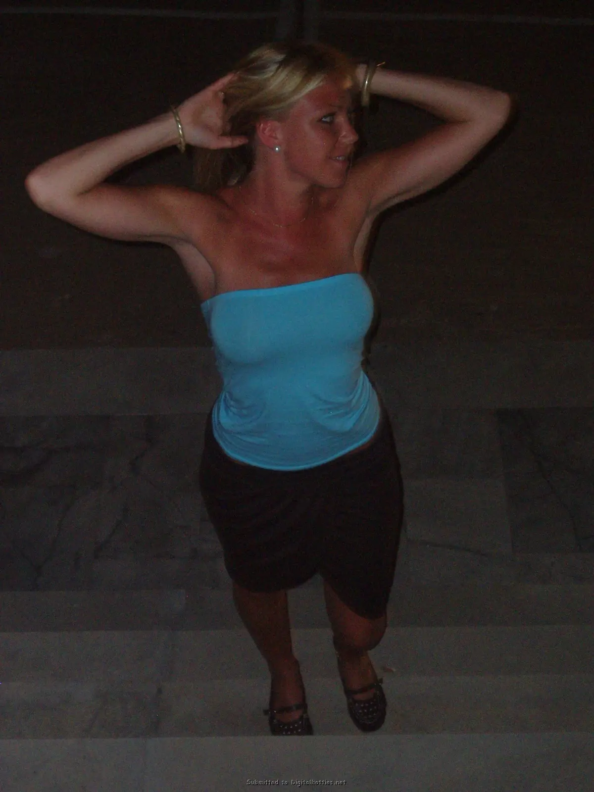 Blonde Exposes Tanned Boobs: Amateur Topless Photo Shoot