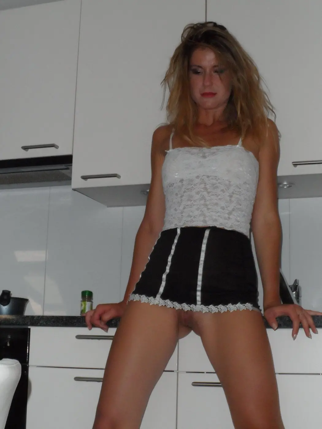Babe flaunts naked pussy in public places - Explicit amateur photos