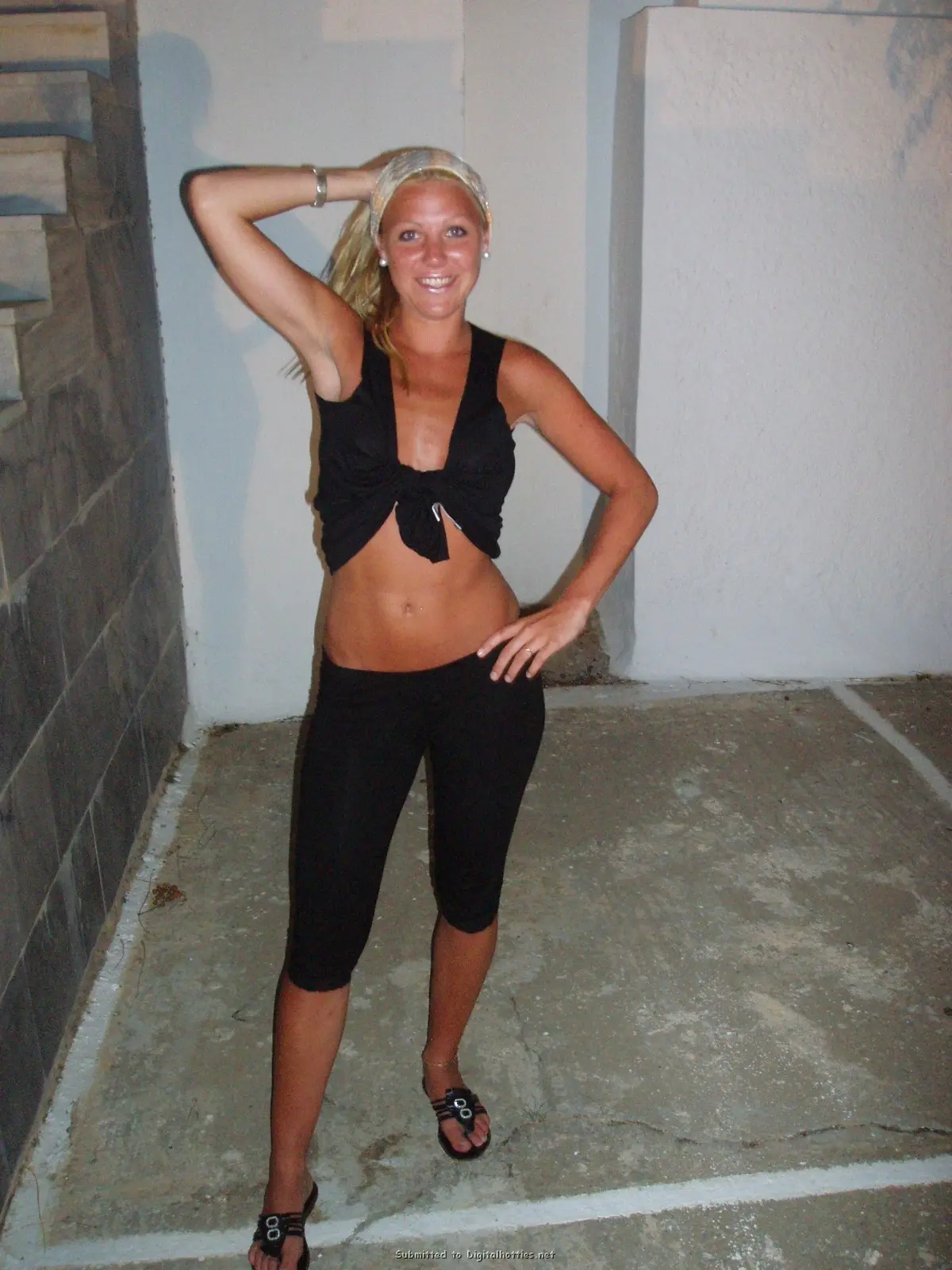Blonde Exposes Tanned Boobs: Amateur Topless Photo Shoot