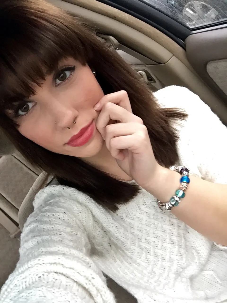 Seductive Girl in Glasses Tempts with Smile - Amateur Explicit Photo